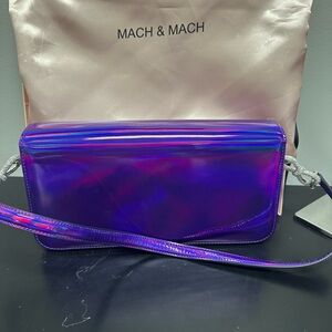 MACH & MACH Shimmering Purple Crossbody Bag